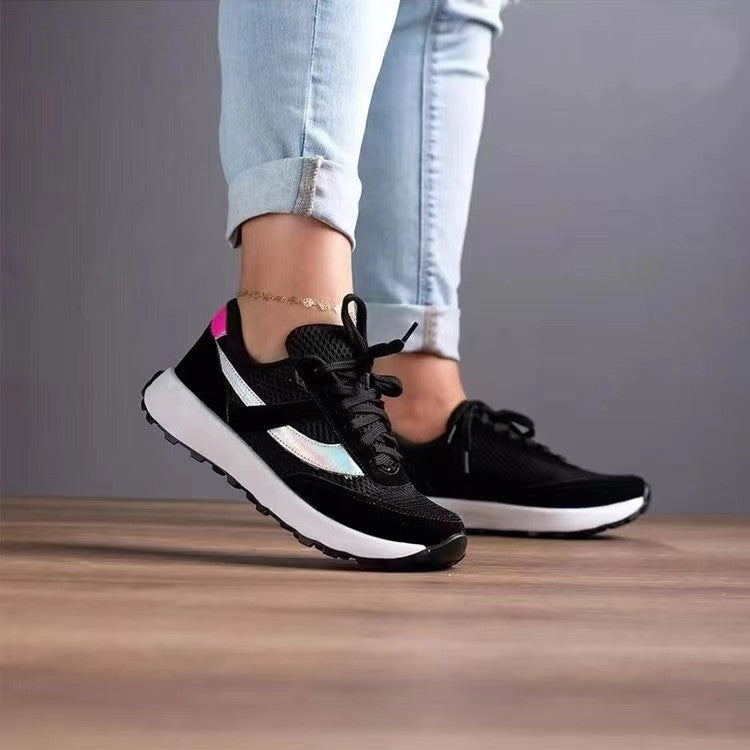 Mesh Contrast Round Toe Sneakers - Charming Charlie