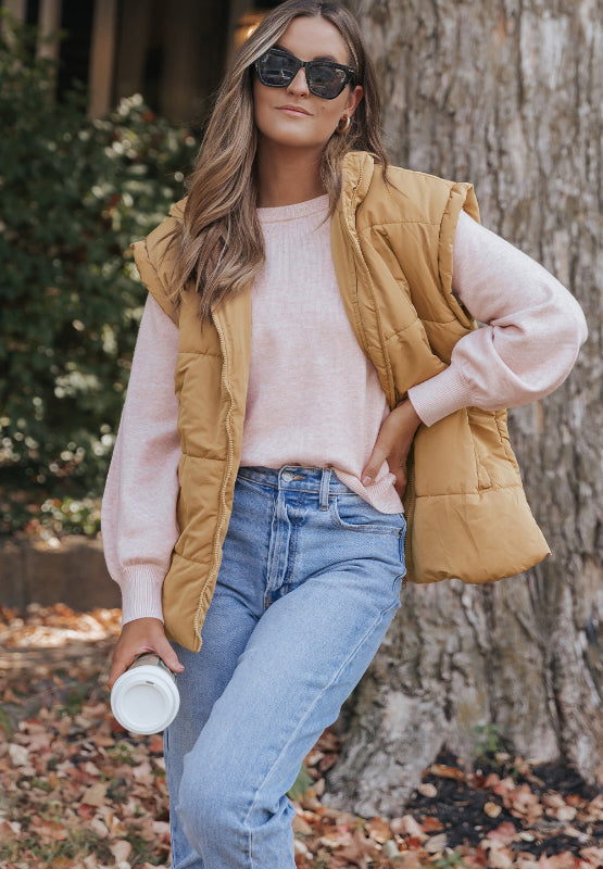 Zip Up Vest Coat with Pockets - Charming Charlie