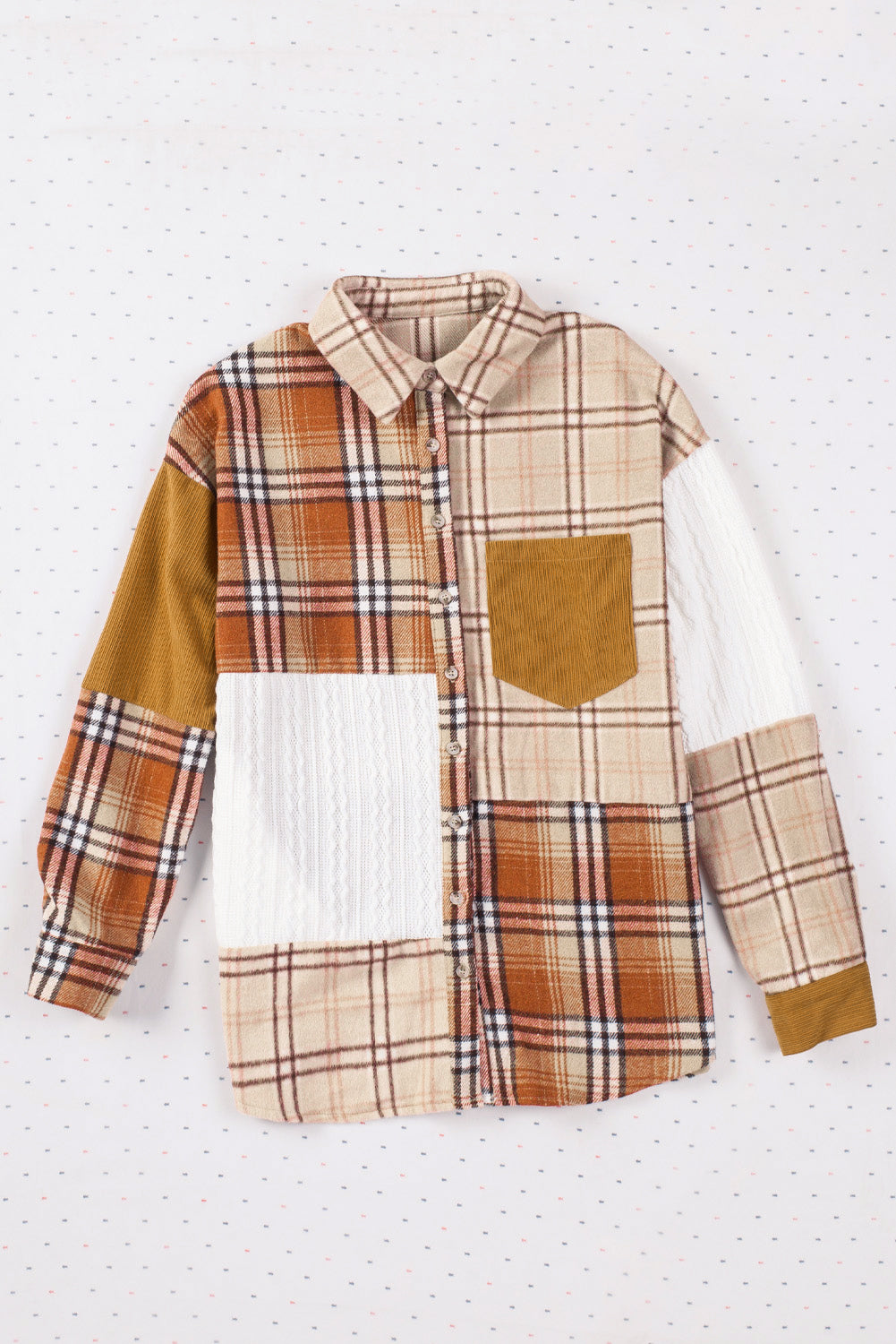 Plaid Button Up Long Sleeve Shacket - Charming Charlie