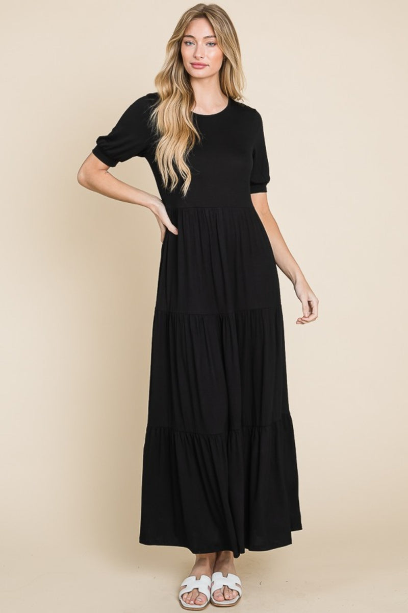 BOMBOM Surplice Maxi Dress with Pockets