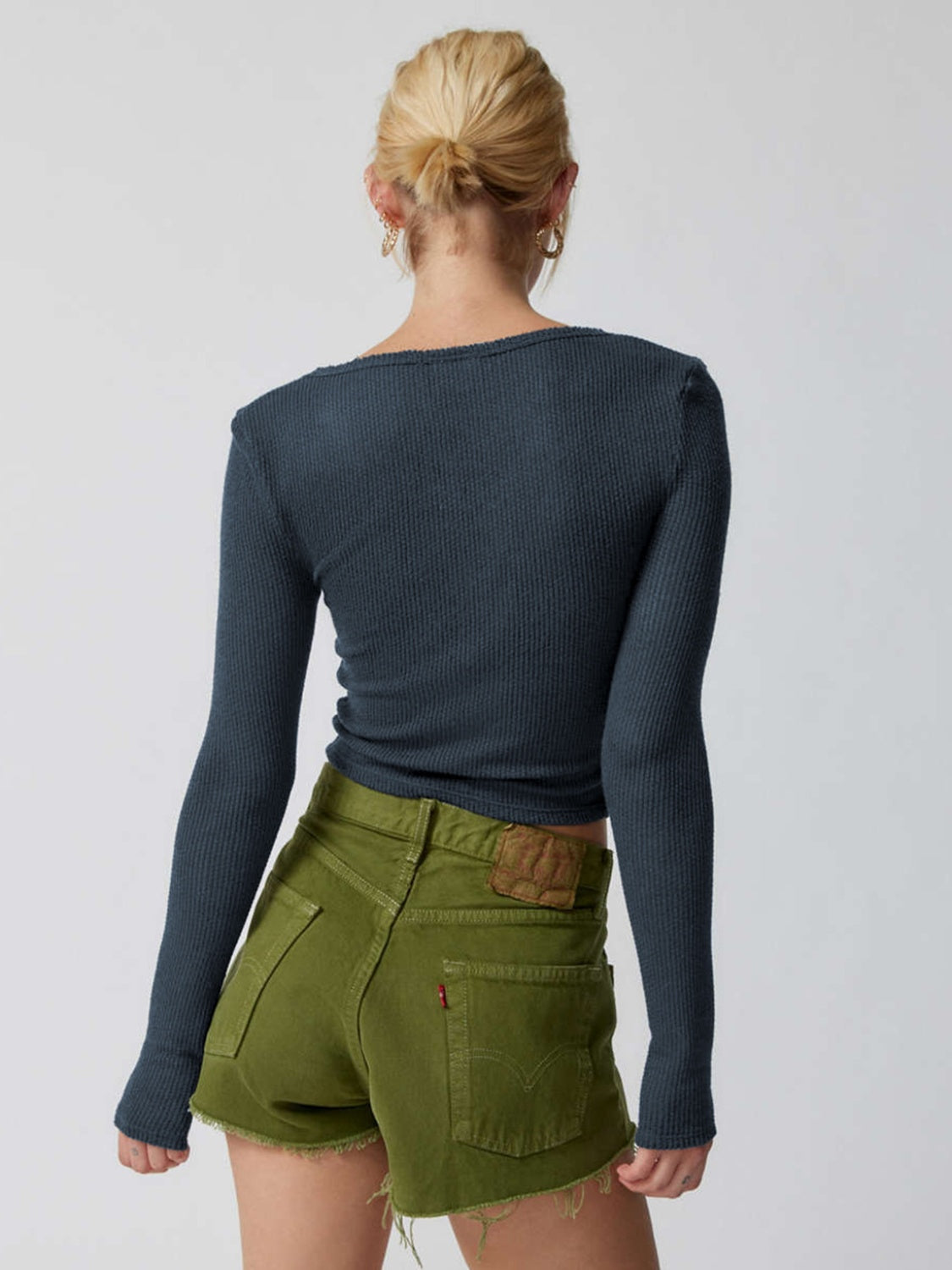 Notched Long Sleeve T-Shirt - Charming Charlie