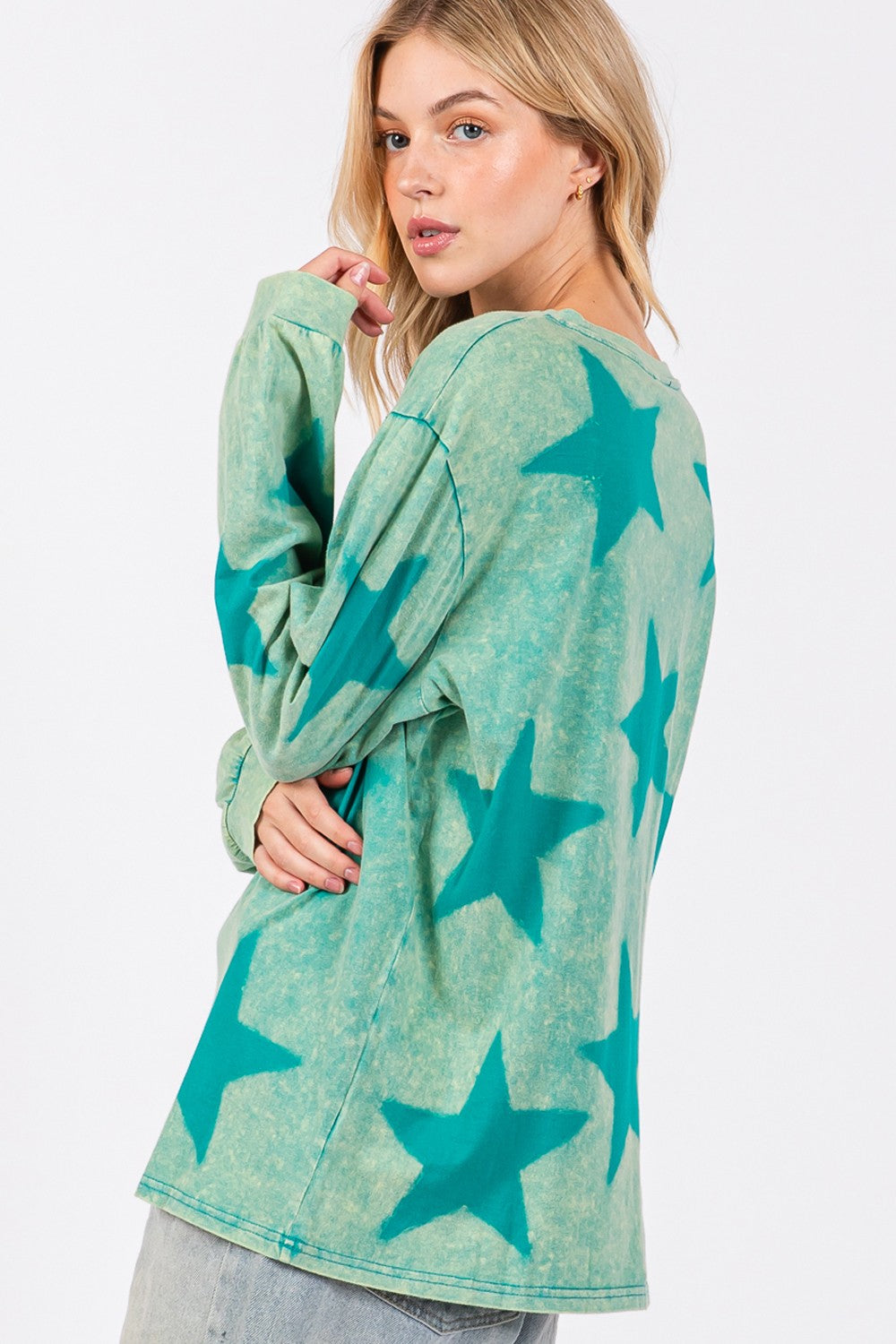 SAGE + FIG Mineral Wash Star Pattern T-Shirt - Charming Charlie