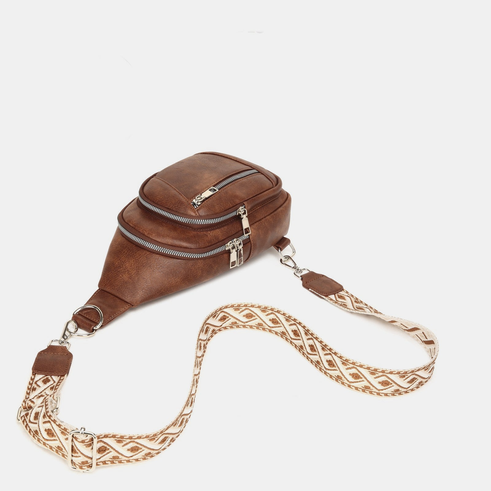 PU Leather Crossbody Bag with Two Detachable Strap - Charming Charlie