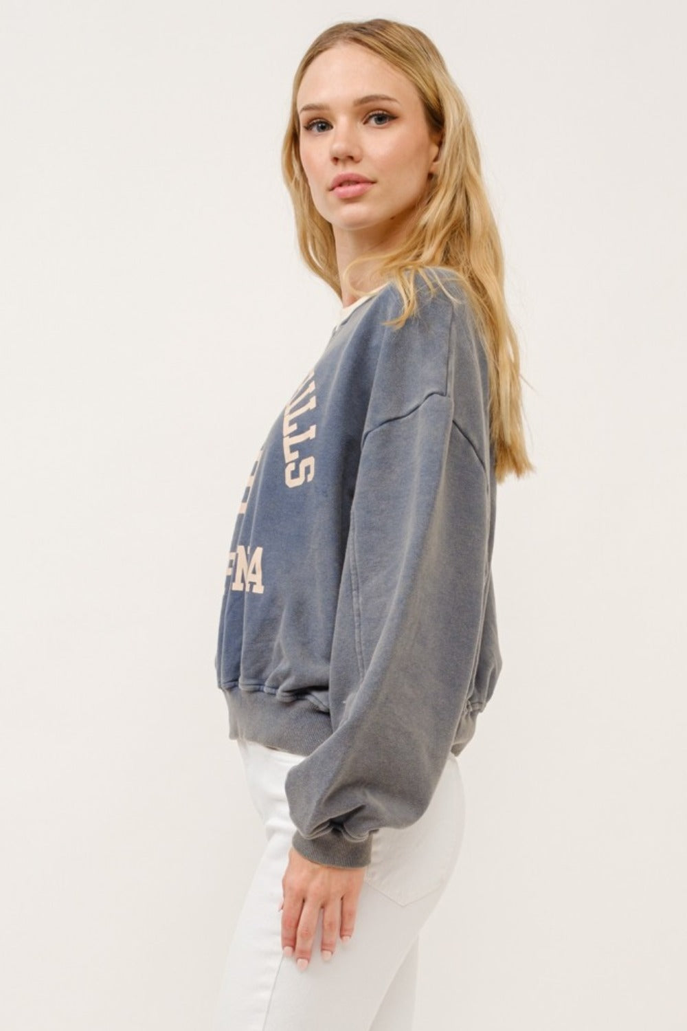 And The Why BEVERLY HILLS 92 CALIFORNIA Contrast Crop Sweatshirt - Charming Charlie