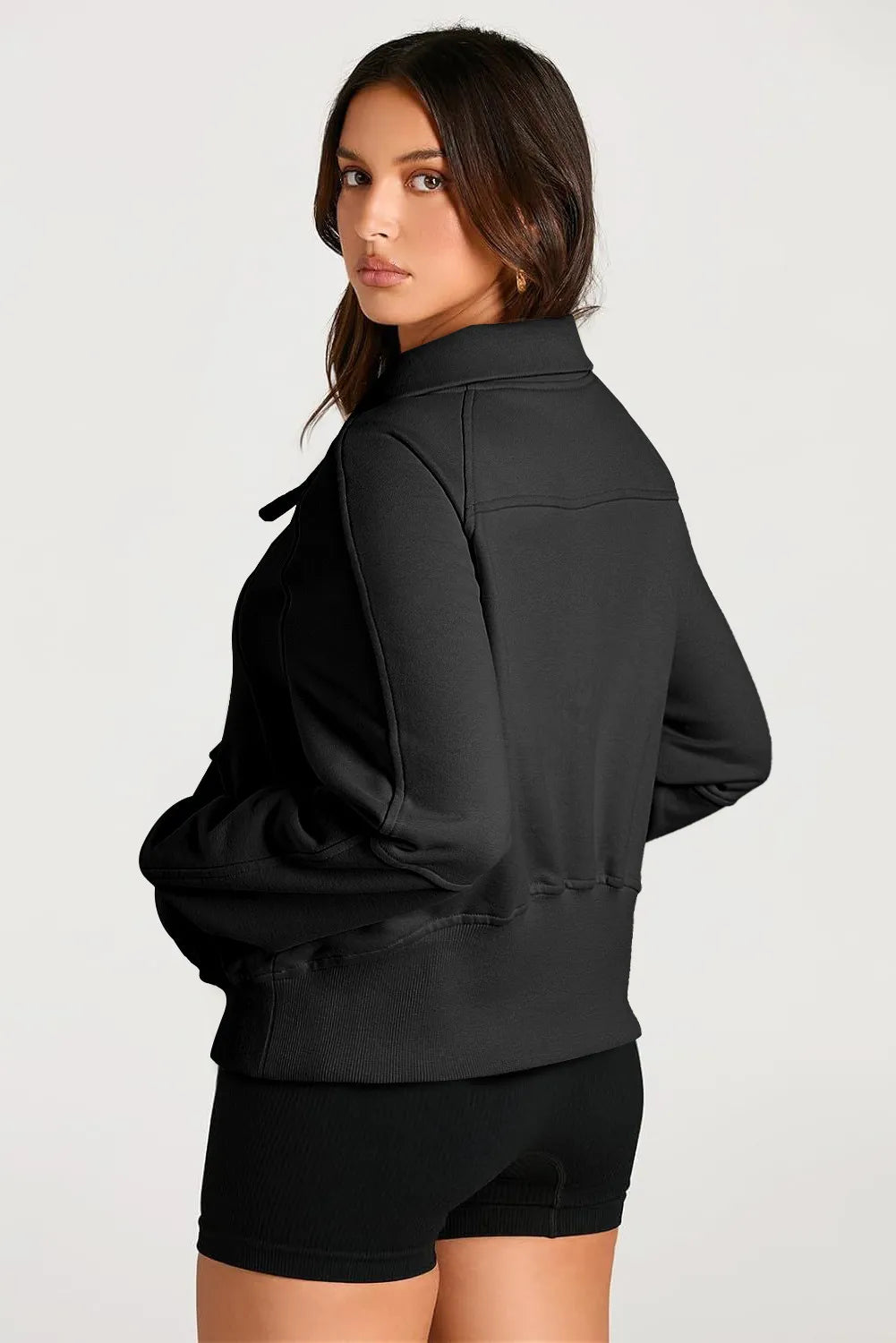 Half Zip Long Sleeve Sweatshirt - Charming Charlie