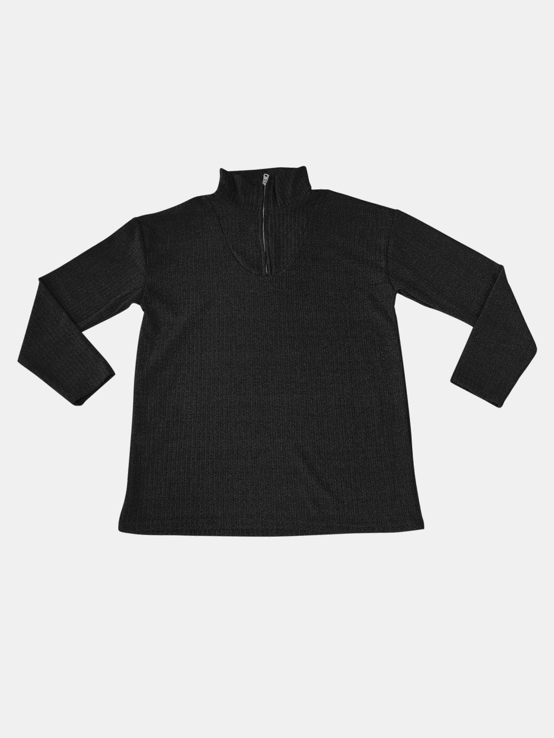 Full Size Quarter Zip Long Sleeve Top - Charming Charlie
