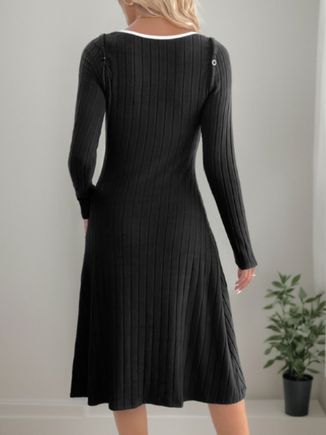Perfee Slit Wide Strap Dress and Detachable Long Sleeves Set - Charming Charlie