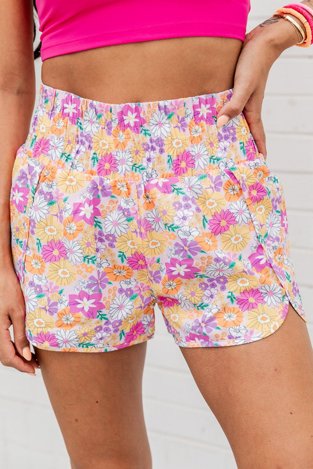 Printed High Waist Shorts - Charming Charlie