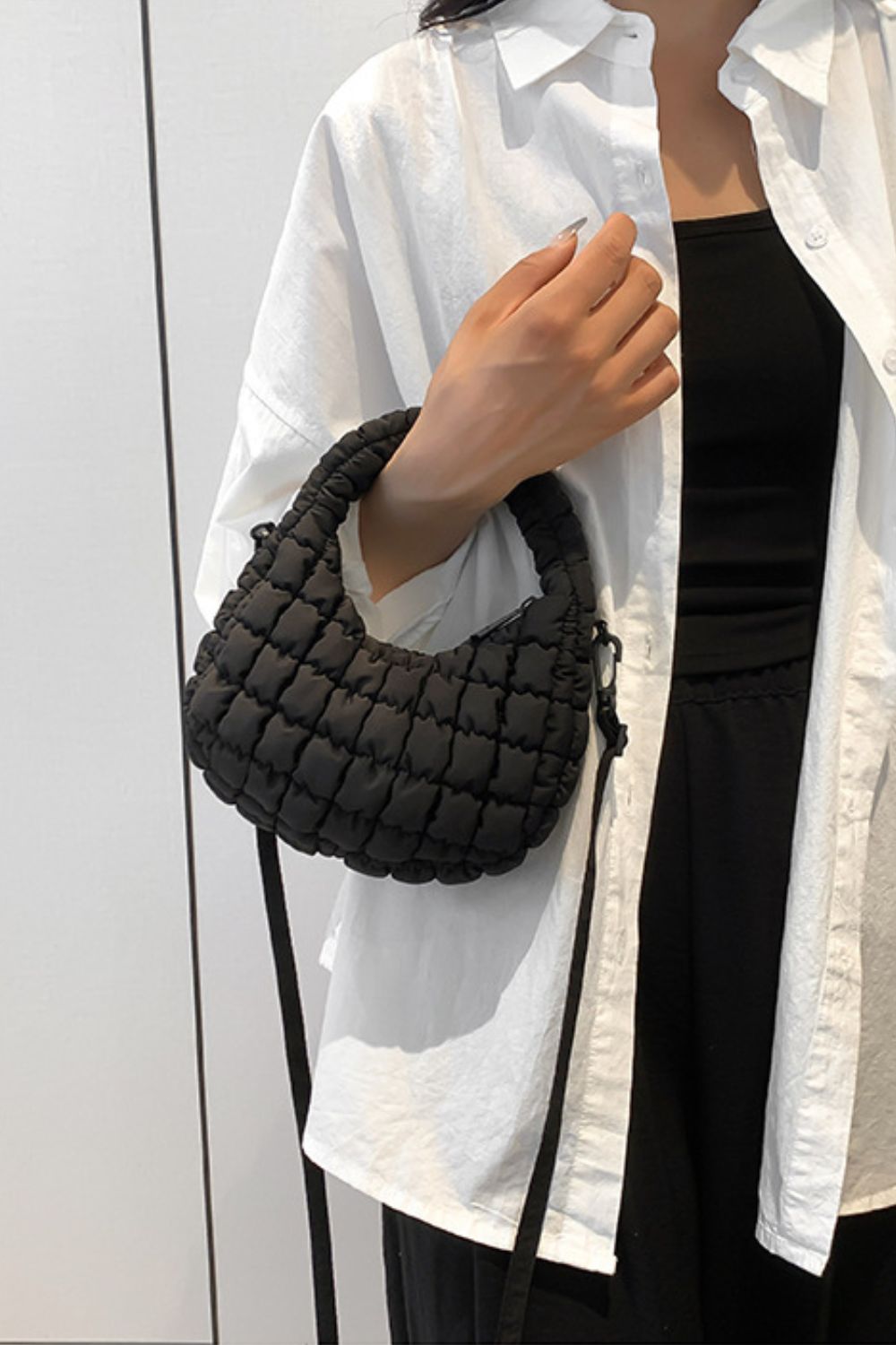 Quilted Puffy Removable Strap Crossbody Bag - Charming Charlie