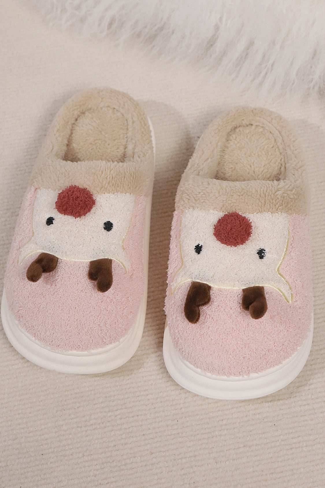 Elk Furry PVC Flat Slippers - Charming Charlie