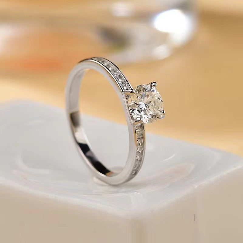 2 Carat Moissanite Zircon 925 Sterling Silver Ring - Charming Charlie