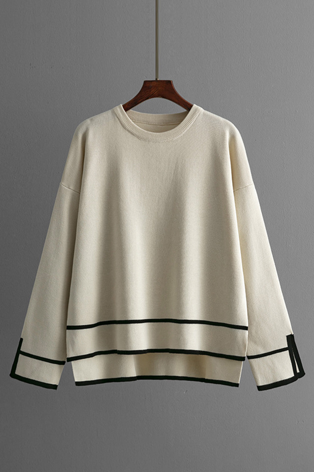 High-Low Round Neck Top and Pants Sweater Set - Charming Charlie