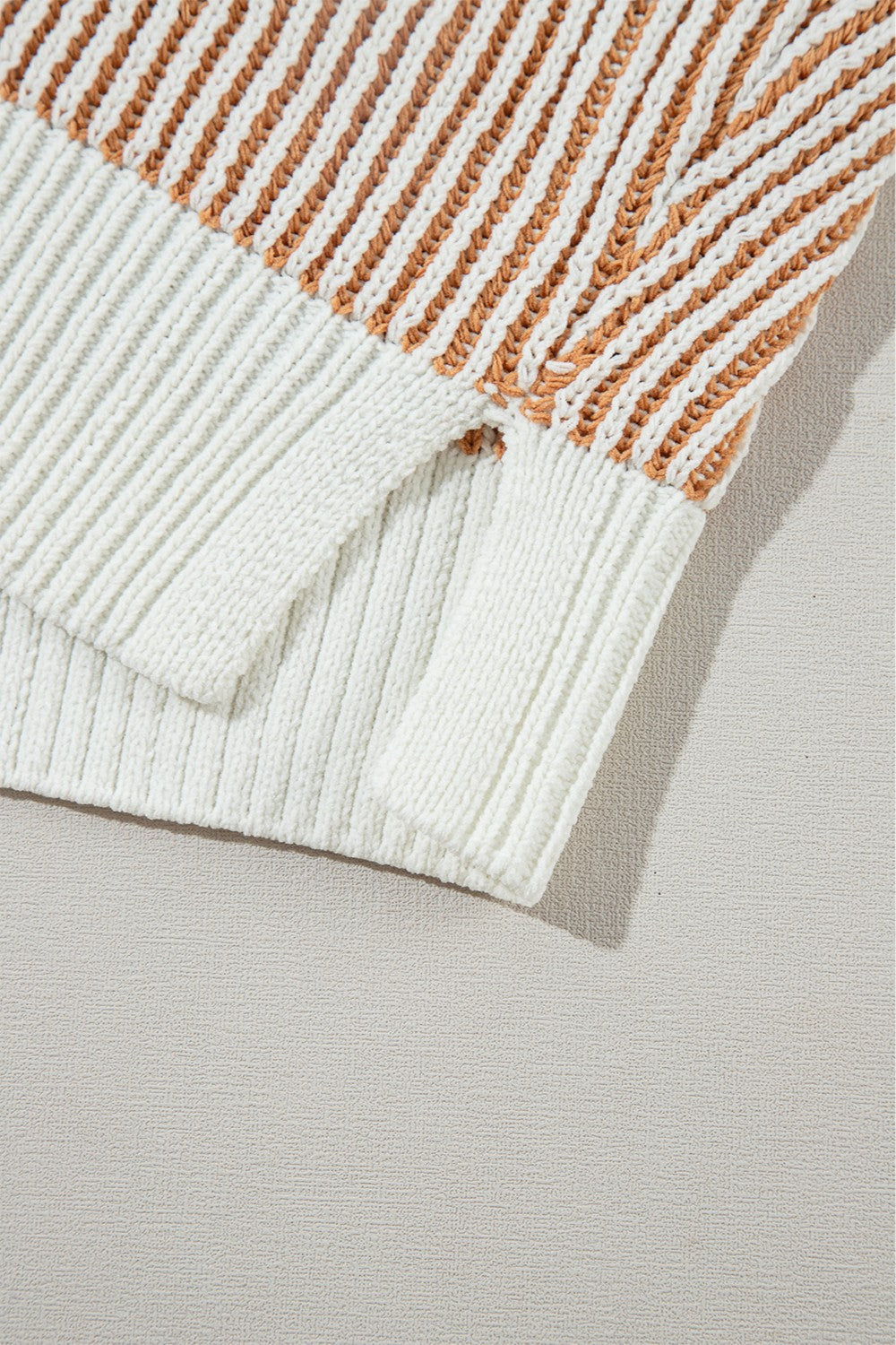 Round Neck Dropped Shoulder Sweater - Charming Charlie