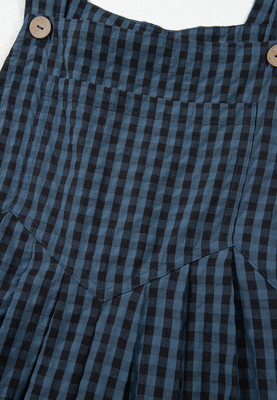 Plaid Wide Strap Wide Leg Overalls - Charming Charlie
