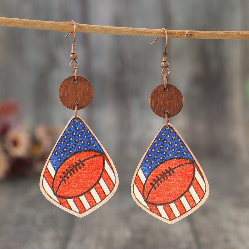 Printed Wooden Dangle Earrings - Charming Charlie