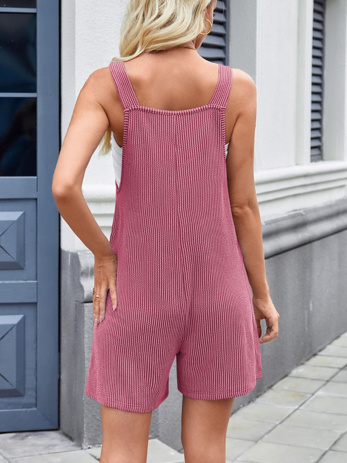 Lovelet Knotted Wide Strap Scoop Neck Overalls - Charming Charlie