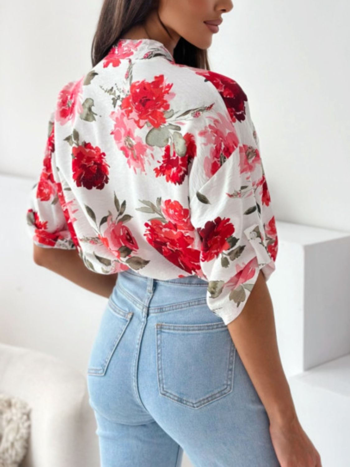 Printed Button Up Half Sleeve Shirt - Charming Charlie