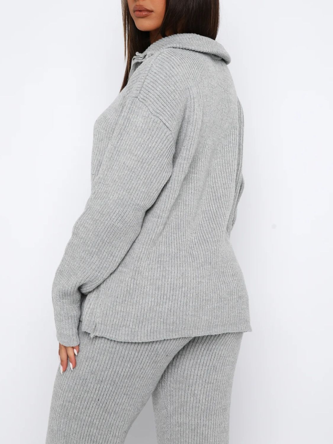Quarter Zip Long Sleeve Top and Pants Set - Charming Charlie