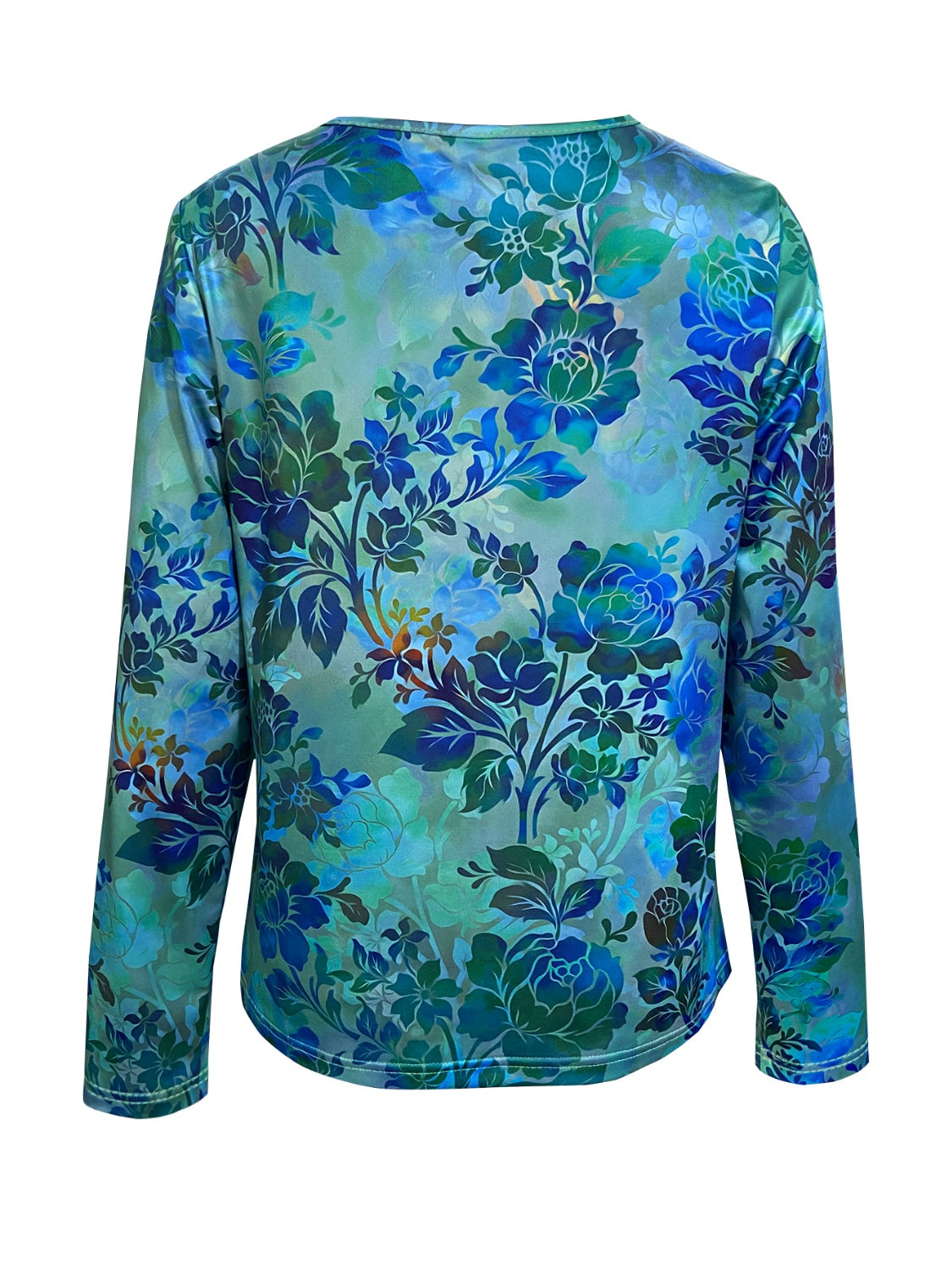 Printed V-Neck Long Sleeve Blouse - Charming Charlie