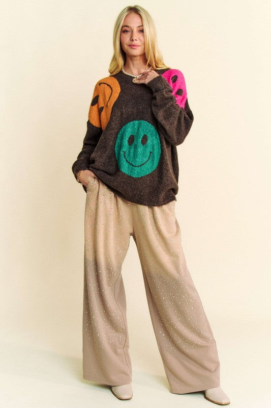 Davi & Dani Rhinestone Drawstring Wide Leg Pants - Charming Charlie