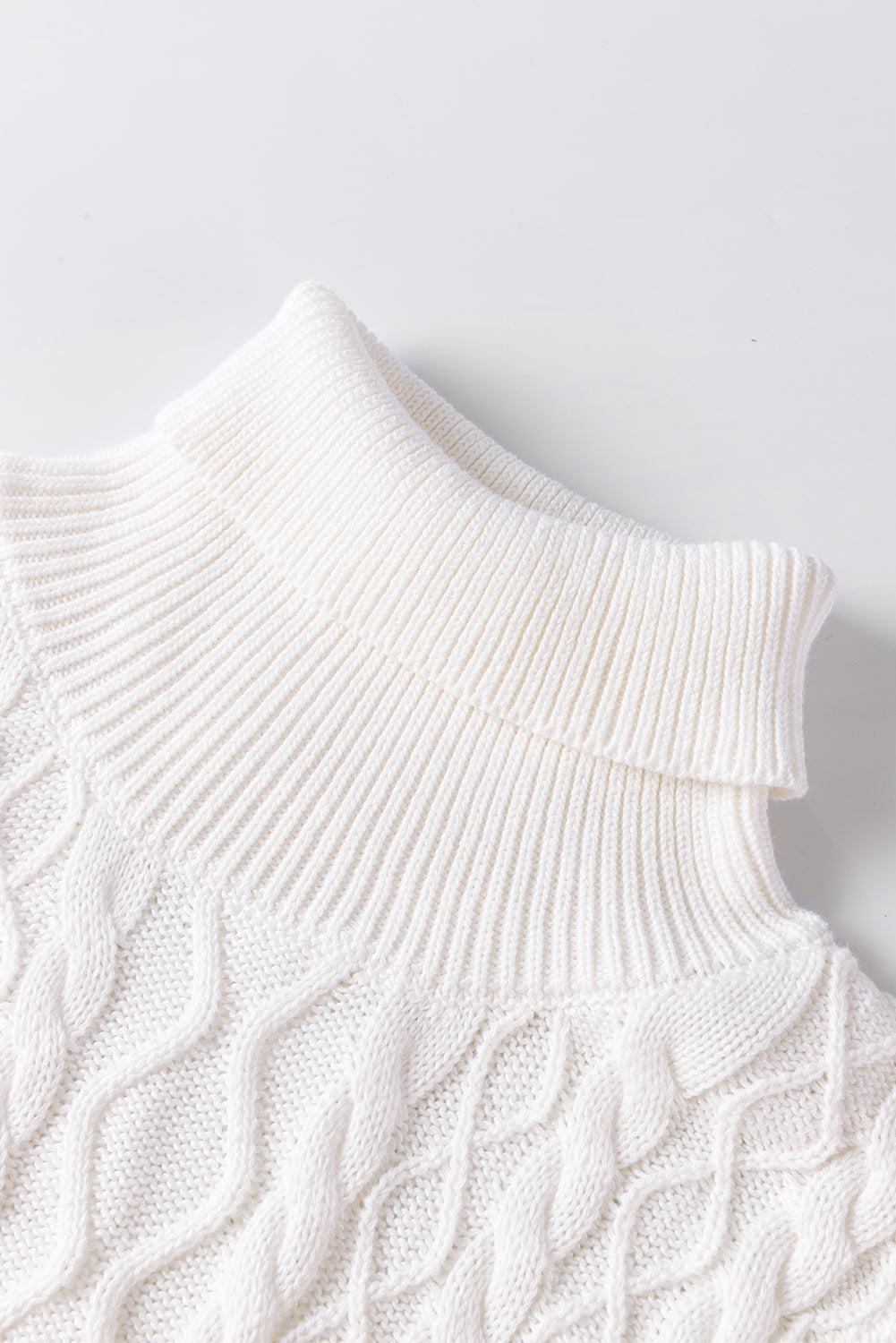 Cable-Knit Turtleneck Cap Sleeve Sweater - Charming Charlie