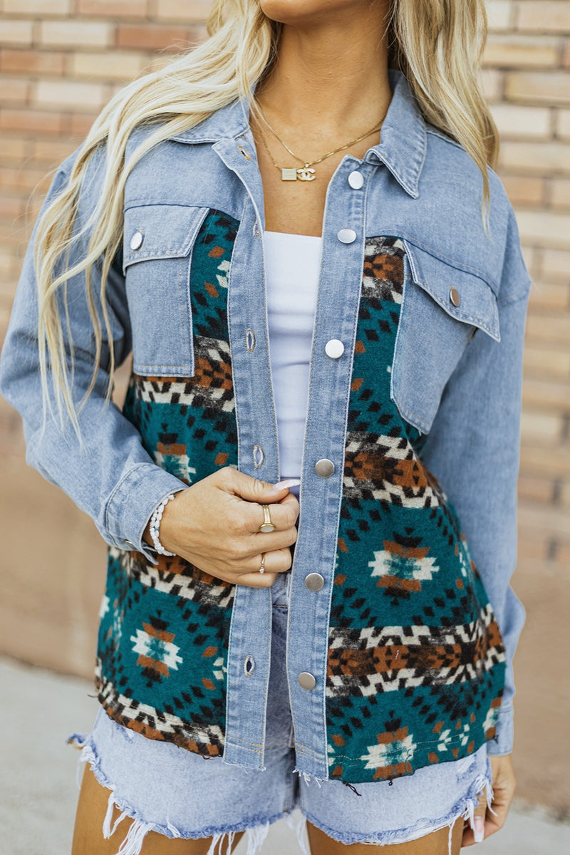 Button Up Long Sleeve Denim Jacket main image 0