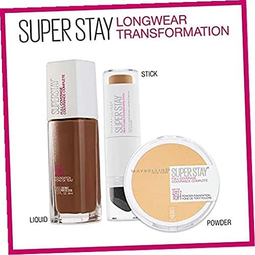 Maybelline Super Stay Full Coverage Powder Foundation Makeup Up to 16 Hour Wear Soft Creamy Matte 1 Count - Charming Charlie