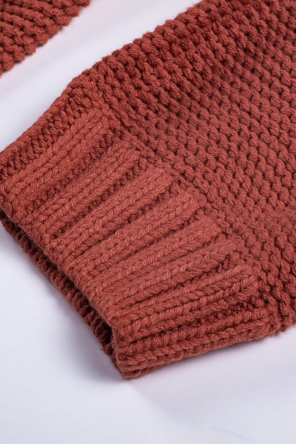 Cable-Knit Turtleneck Dropped Shoulder Sweater - Charming Charlie