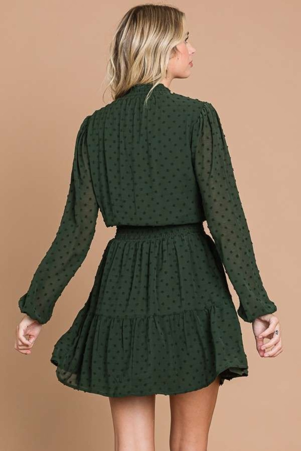 Culture Code Swiss Dot Smock Neck Mini Dress with Pockets - Charming Charlie