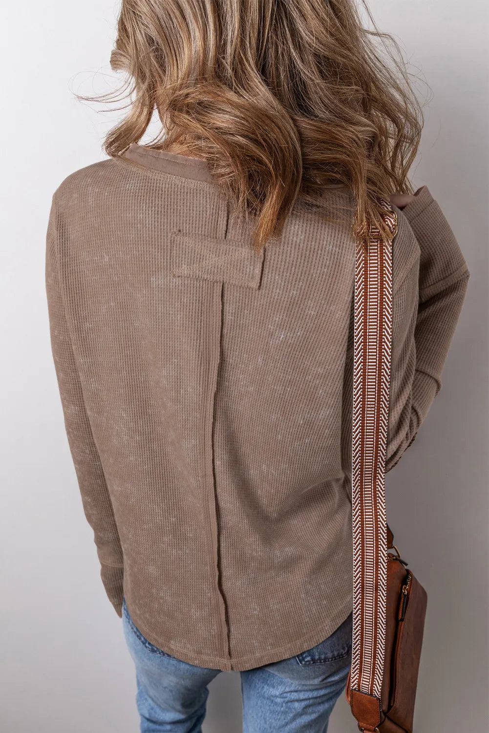 Notched Long Sleeve Top - Charming Charlie