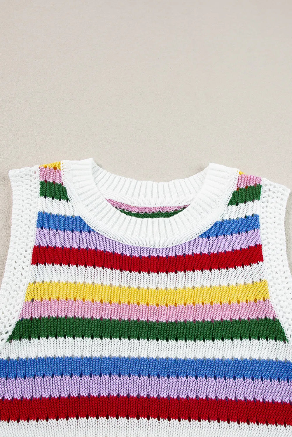 Contrast Round Neck Sweater Vest - Charming Charlie