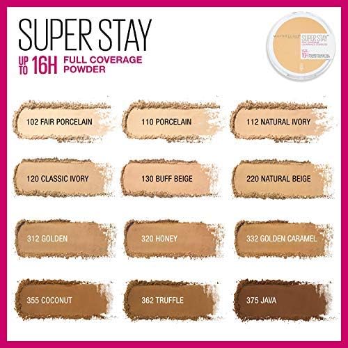 Maybelline Super Stay Full Coverage Powder Foundation Makeup Up to 16 Hour Wear Soft Creamy Matte 1 Count - Charming Charlie