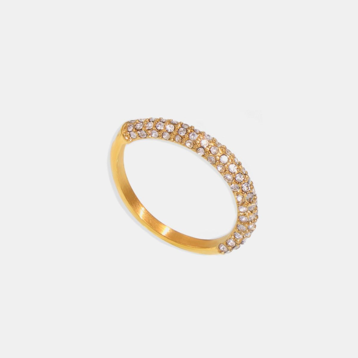 18K Gold-Plated Inlaid Zircon Ring - Charming Charlie