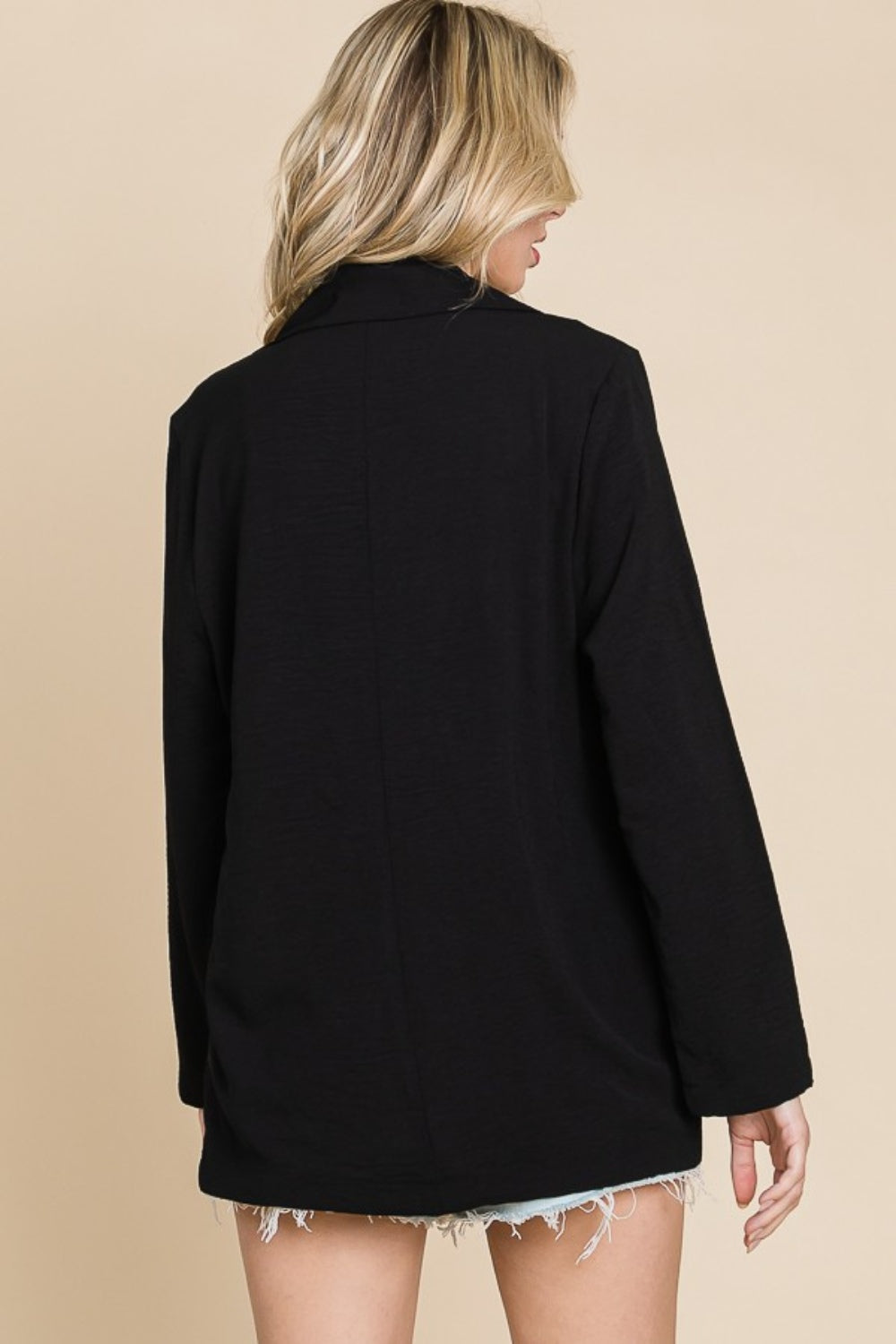 Culture Code One Button Long Sleeve Blazer with Pockets - Charming Charlie