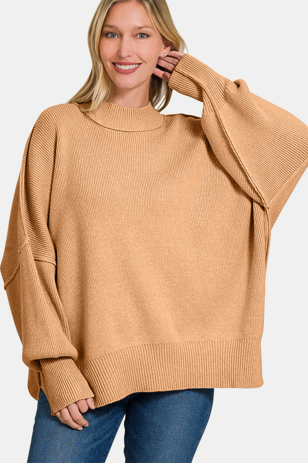 Zenana Side Sit Oversize Sweater - Charming Charlie
