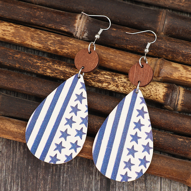 Printed PU Leather Dangle Earrings - Charming Charlie