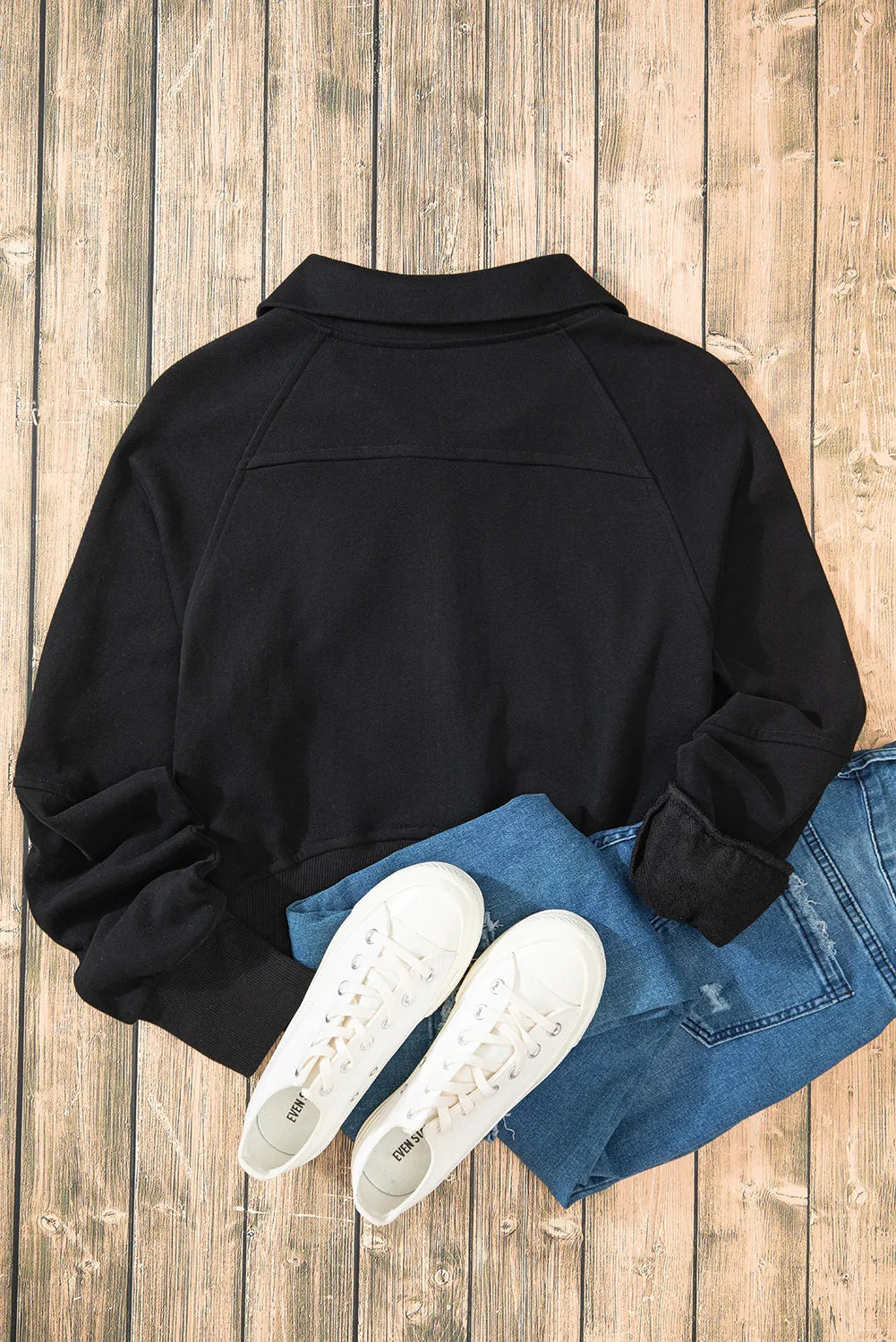 Half Zip Long Sleeve Sweatshirt - Charming Charlie