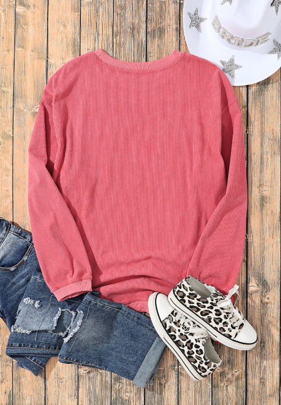 Valentine's Day LOVE Round Neck Long Sleeve Sweatshirt - Charming Charlie