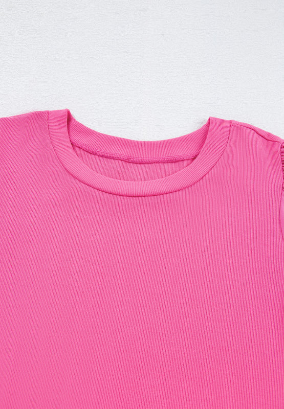 Pearl Detail Round Neck Puff Sleeve Blouse - Charming Charlie
