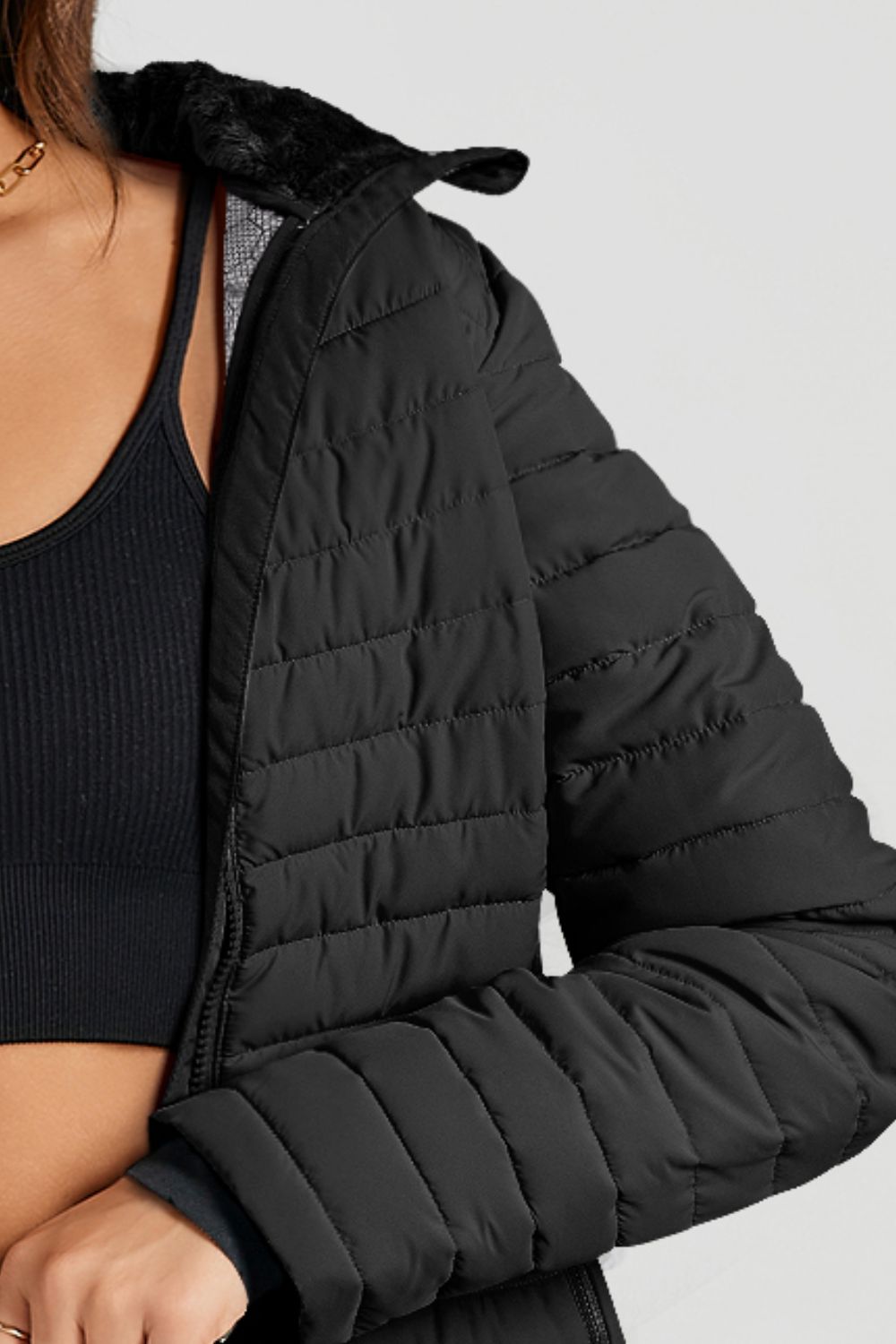 Turtleneck Zip Up Long Sleeve Jacket - Charming Charlie