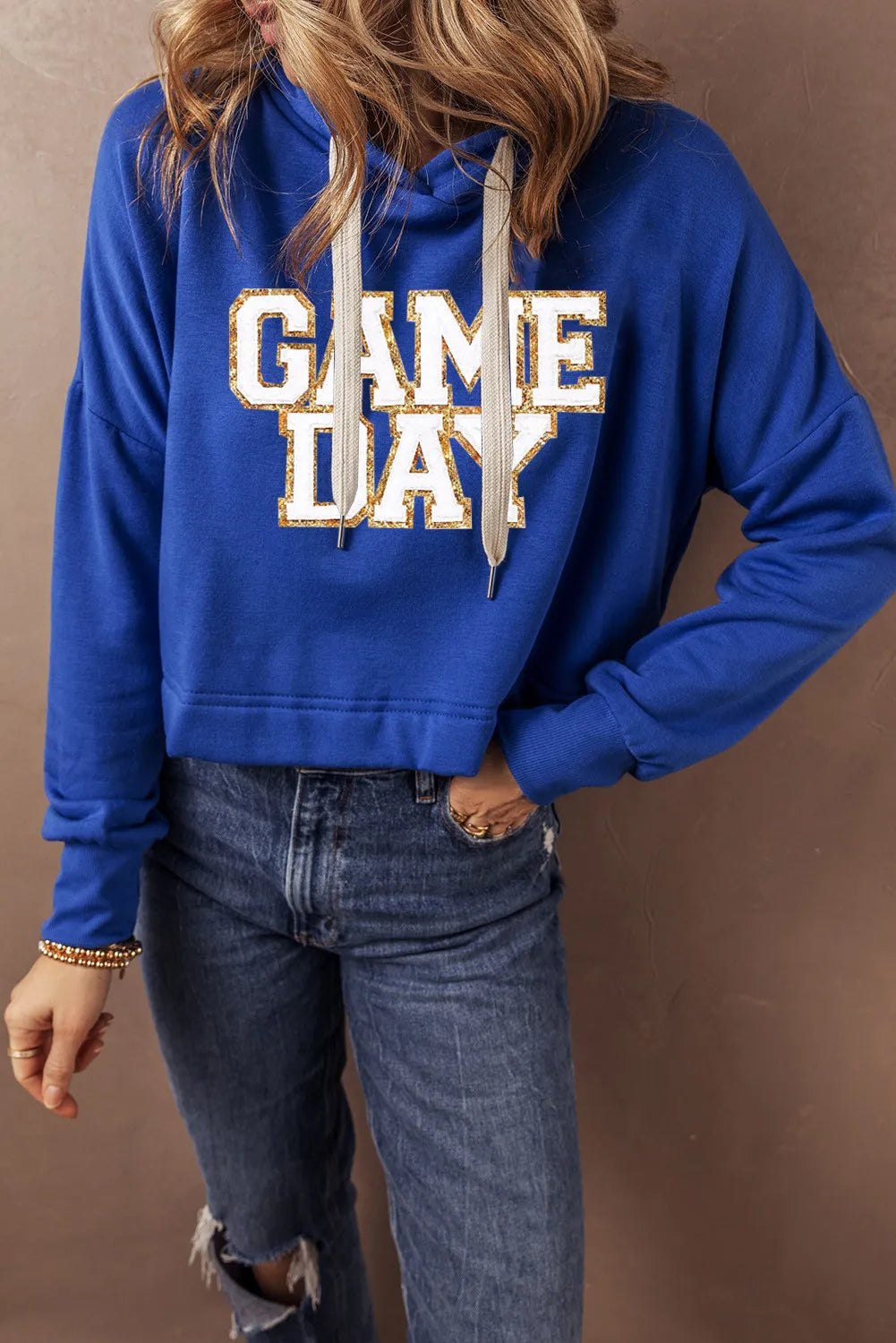 GAME DAY Drawstring Long Sleeve Hoodie - Charming Charlie