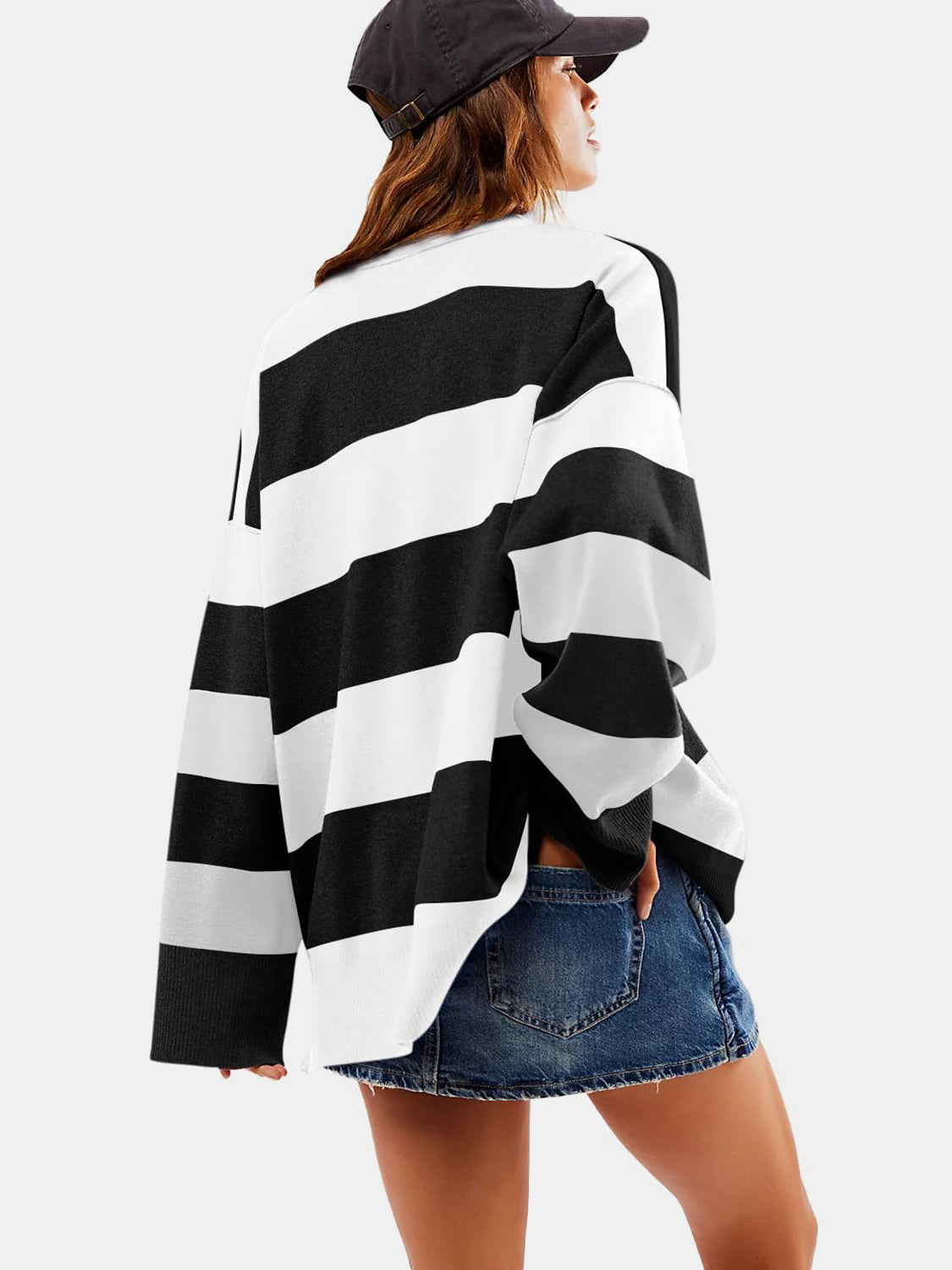 Color Block Half Zip Long Sleeve Sweater - Charming Charlie