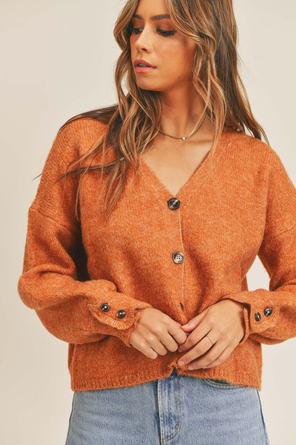 MABLE Long Sleeve Button Down Sweater Cardigan - Charming Charlie