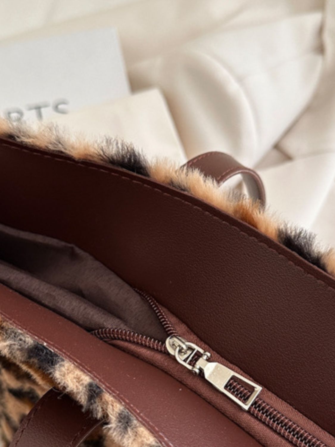 Leopard Fluff Tote Bag - Charming Charlie