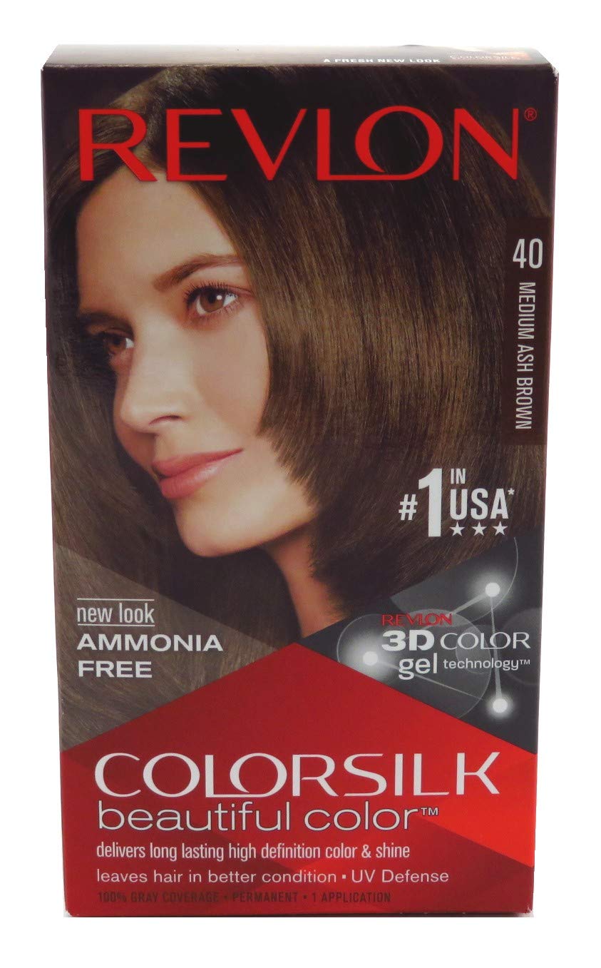 colorsilk Beautiful Color #40 Medium Ash Brown Revlon Hair Color 1 Application Unisex - Charming Charlie