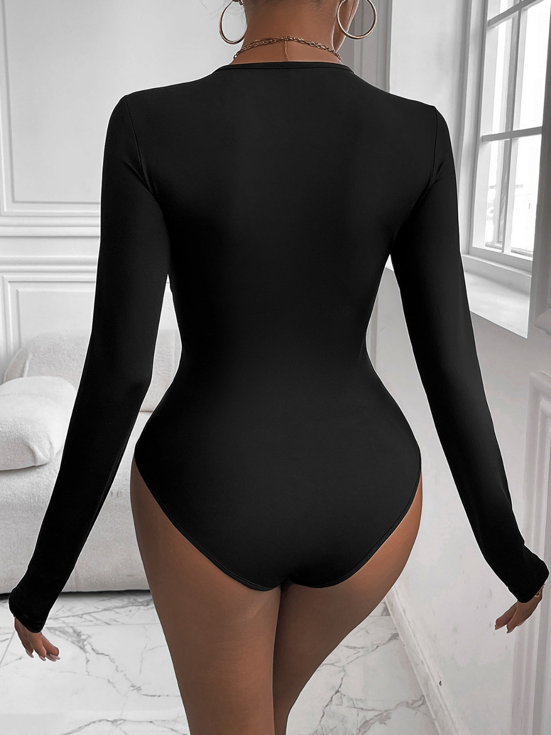 Twisted Round Neck Long Sleeve Bodysuit - Charming Charlie