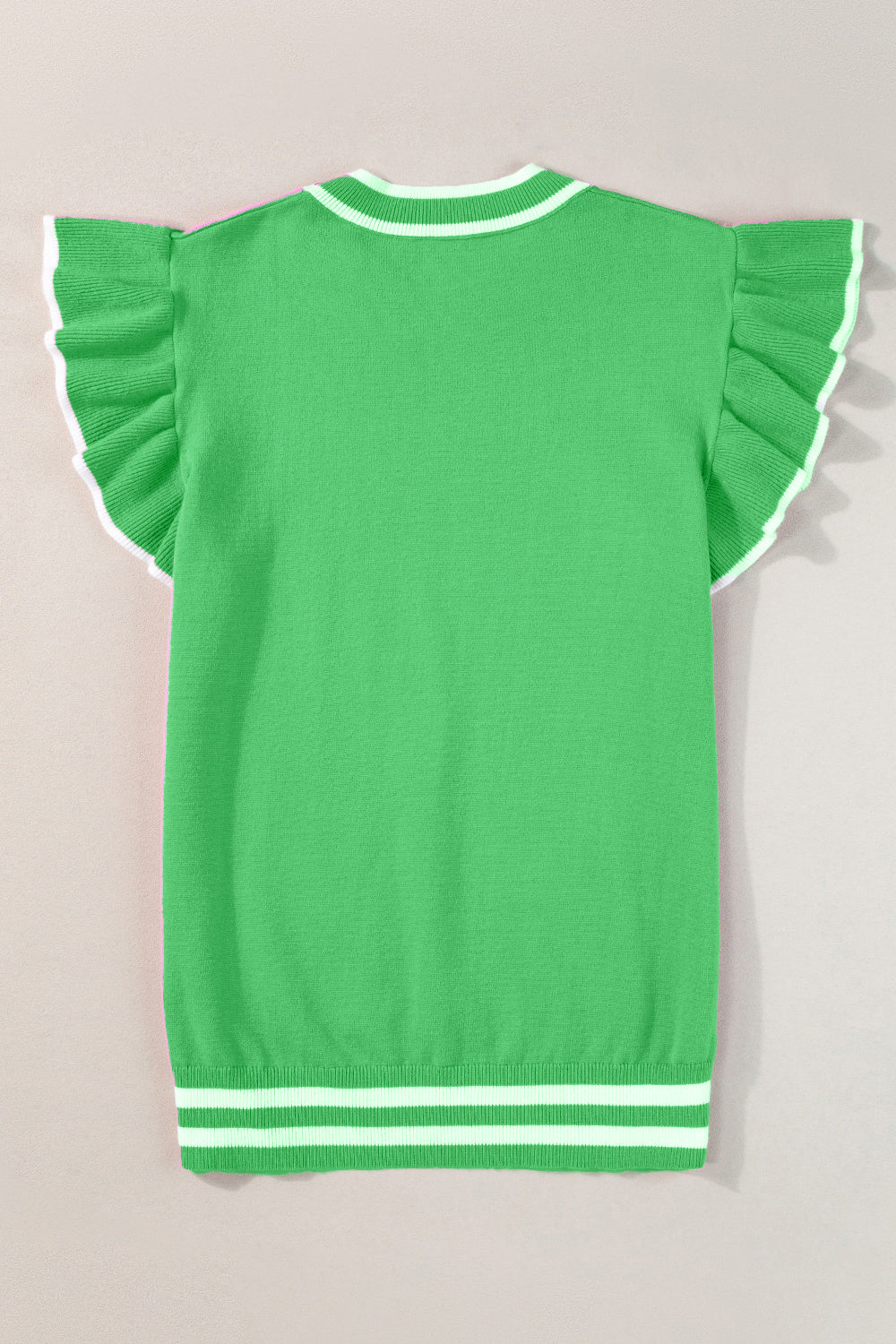 Ruffled Round Neck Cap Sleeve Knit Top - Charming Charlie