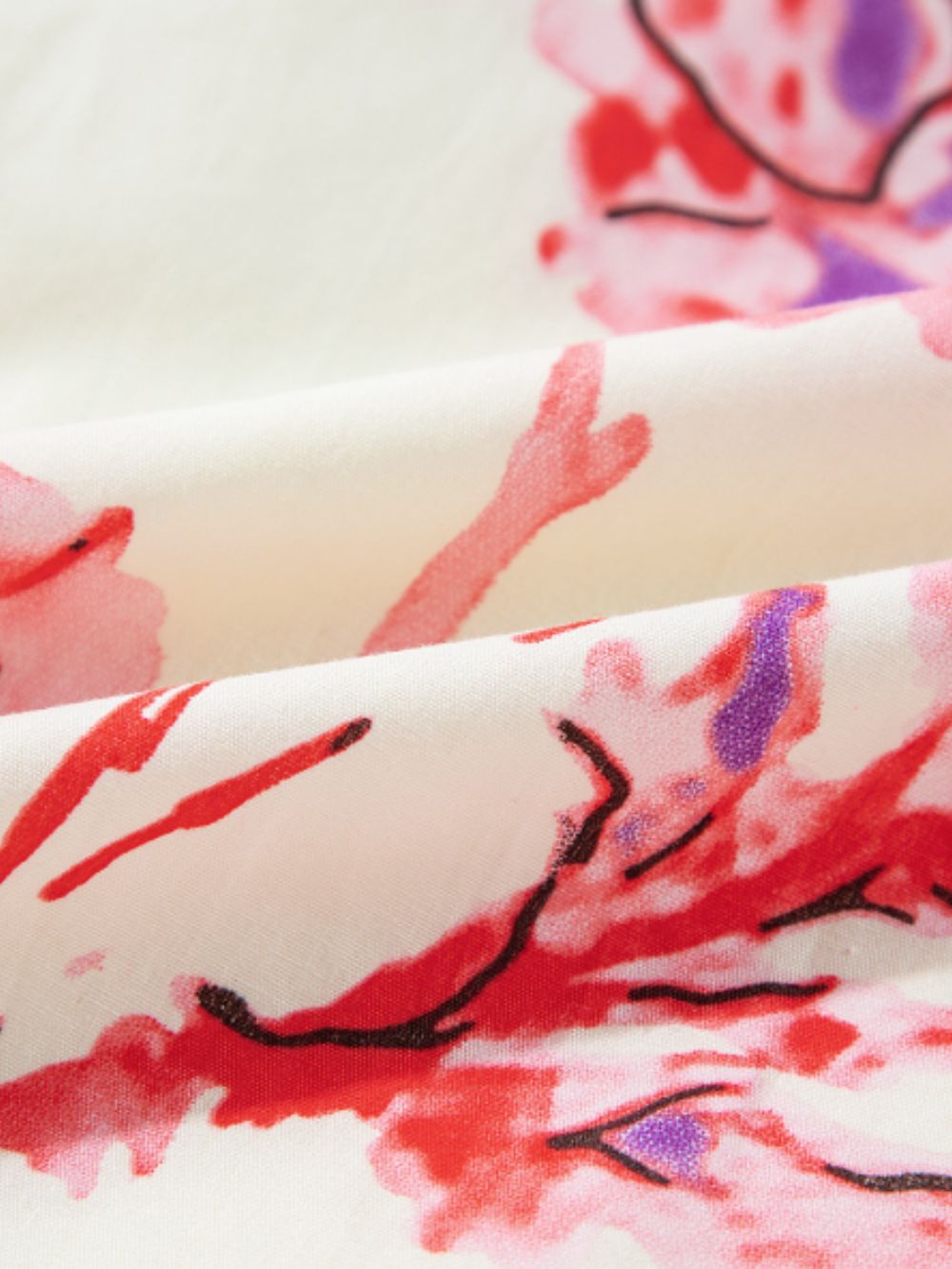 Tied Flower Printed Three-Quarter Sleeve Dress - Charming Charlie