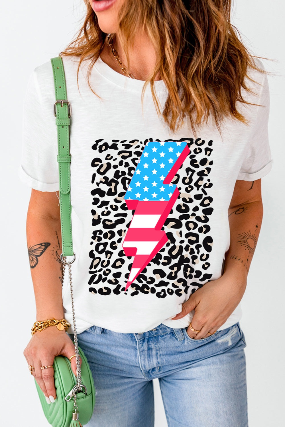 Graphic Round Neck Short Sleeve T-Shirt - Charming Charlie