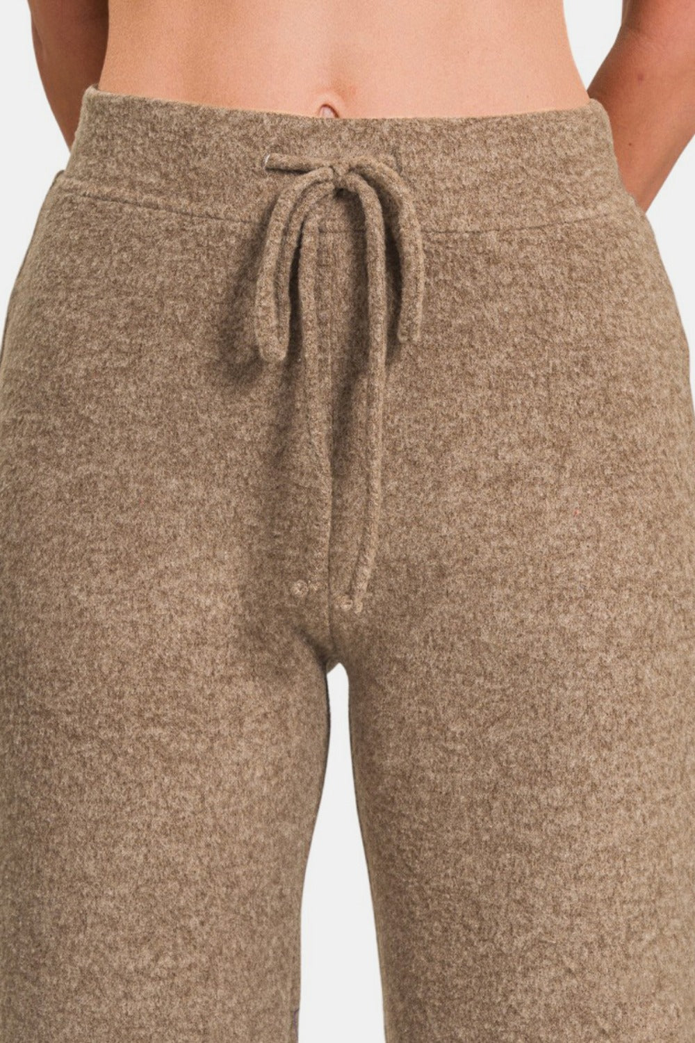 Zenana Drawstring Hacci Cropped Pants - Charming Charlie